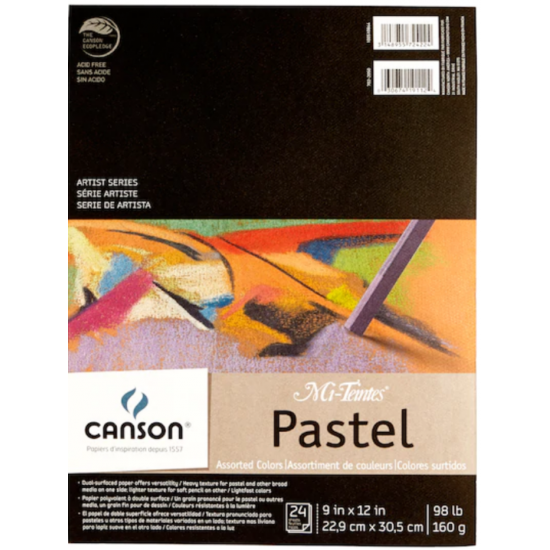 Papier à pastel Assorti 98lb : 9x12"