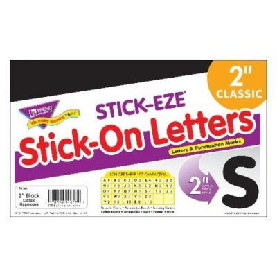 Lettres Majuscules Autocollantes 2'' : Noires/107...