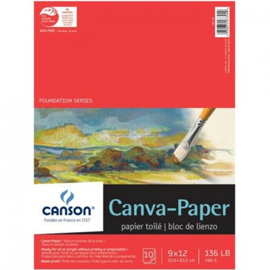 Papier Canevas 136lb/10: 9x12
