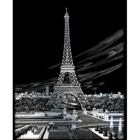 Carte à Graver ARGENT Royal & Langnickel 20x25cm - Tour Eiffel