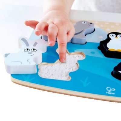 Casse-Tête Tactile  en Bois/6 mcx - Animaux Polaires