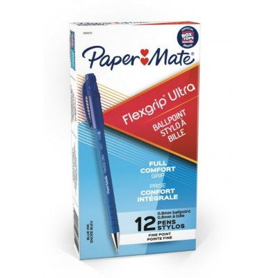 Boite de Stylo Bille Flexgrip Fin 0.8mm/12 - Bleu