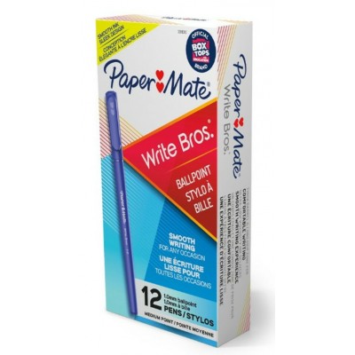 Stylo Paper Mate Moyen (1mm) Bleu - pqt. 12