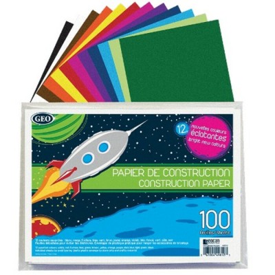 Papier Construction 100 Feuilles + Enveloppe...