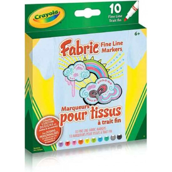 Marqueurs Crayola pour Tissus à Trait Fin/10