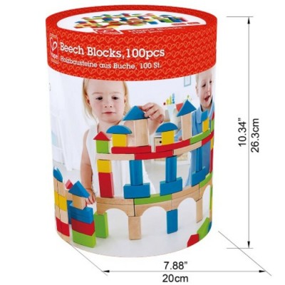 Blocs en Bois Colorés/100 pièces
