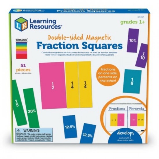 Carrés de Fractions Aimantés Recto-Verso