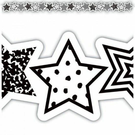 Bordure : Étoiles Noires et Blanches