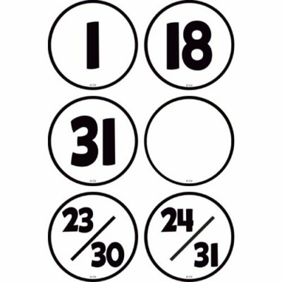 Dates Pour Calendrier : Noir et Blanc\36