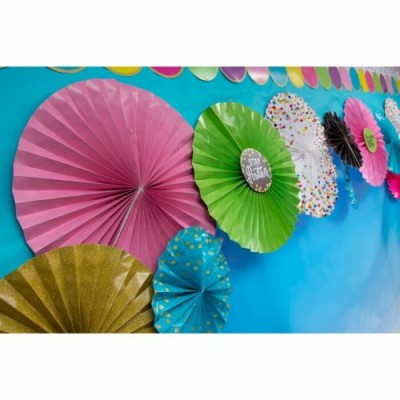 Éventails Décoratifs Ronds à Double Côté - Confetti/ens. de 3