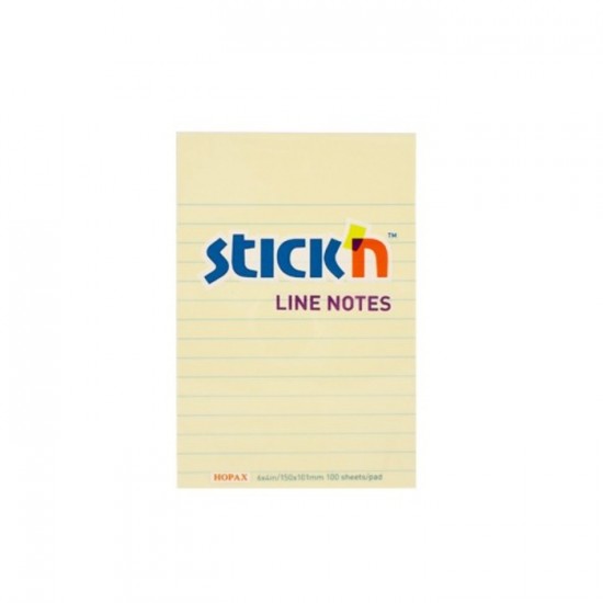 Notes Lignées Adhésives Repositionnables Stick'n 6 x 4''\100 feuilles