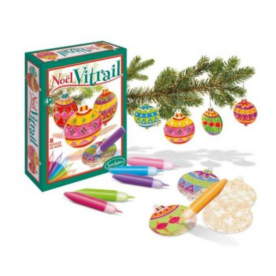 Vitrail : Boules de Noël