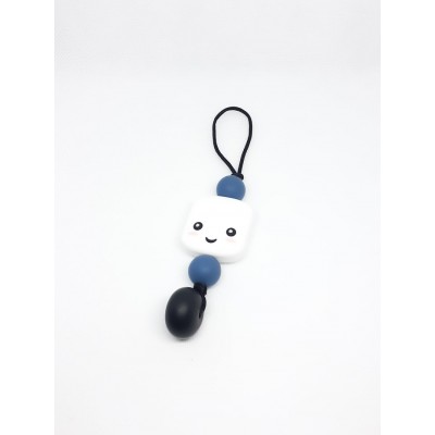 Breloque Guimauve bleue et noire