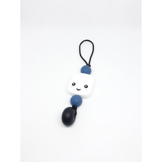 Breloque Guimauve bleue et noire