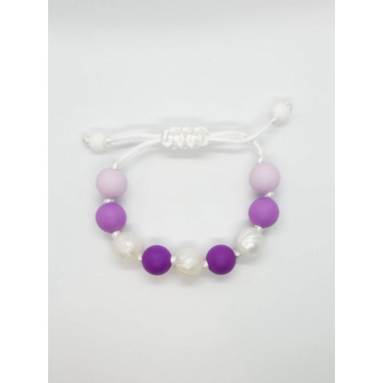 Bracelet violet et blanc perle