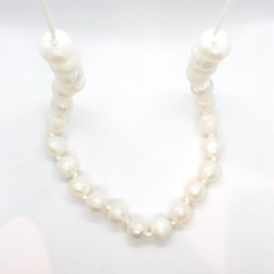 Collier adulte blanc perle