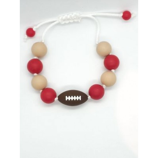 Bracelet football rouge