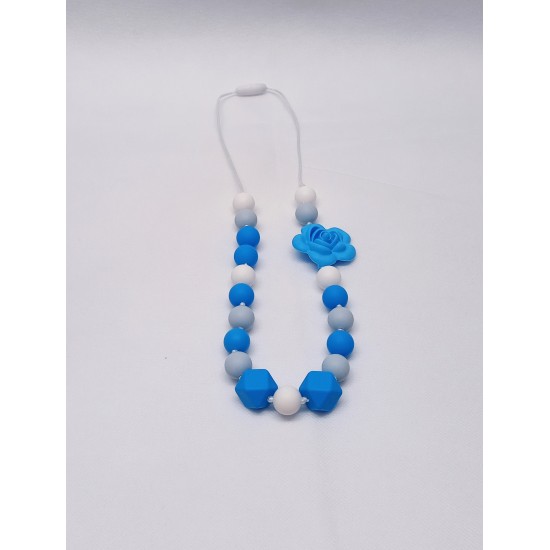 Collier adulte Fleur bleue