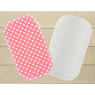 Lingettes hygiéniques: pois sur fond rose revers...