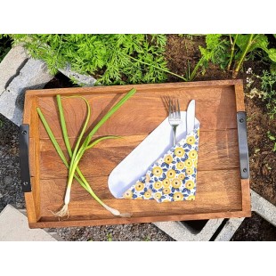 Essuie-tout lavable: floral jaune