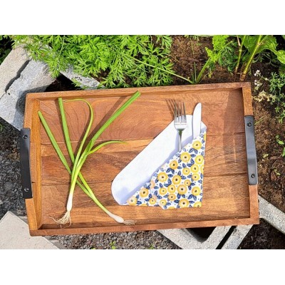 Essuie-tout lavable: floral jaune