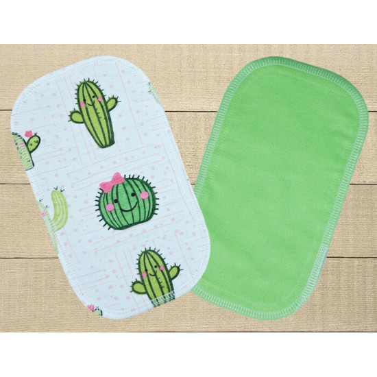 Lingettes hygiéniques: cactus mignon revers vert lime