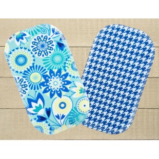 Lingettes hygiéniques: floral bleu revers zigzag...