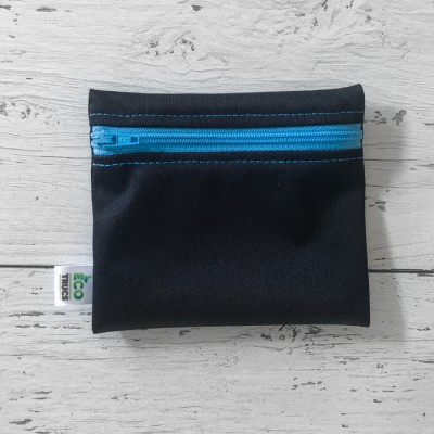 Mini Sac à Collation - Noir et Zip Bleu (1)