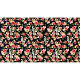 Minky Motif Loup et fleur - IMPRIMÉ AU QUÉBEC À...