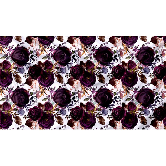 Minky Motif Floral Violacé - IMPRIMÉ AU QUÉBEC À NOTRE ATELIER