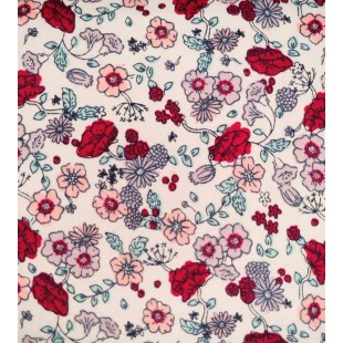 flanelle fleur rouge 1 mètre