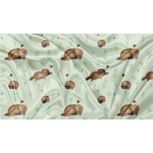Minky Motif Ornithorynque - IMPRIMÉ AU QUÉBEC À...