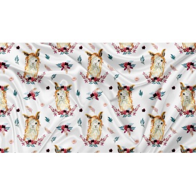 Minky Motif Lama Floral - IMPRIMÉ AU QUÉBEC À...