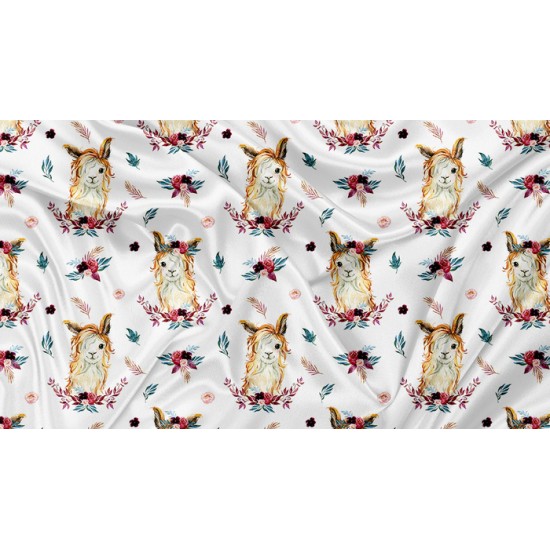 Minky Motif Lama Floral - IMPRIMÉ AU QUÉBEC À NOTRE ATELIER