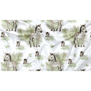 Minky Motif Zèbre et Palmier - IMPRIMÉ AU...