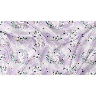 Minky Motif Hippo Mauve - IMPRIMÉ AU QUÉBEC À...