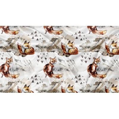 Minky Motif Renard Triangle - IMPRIMÉ AU QUÉBEC...