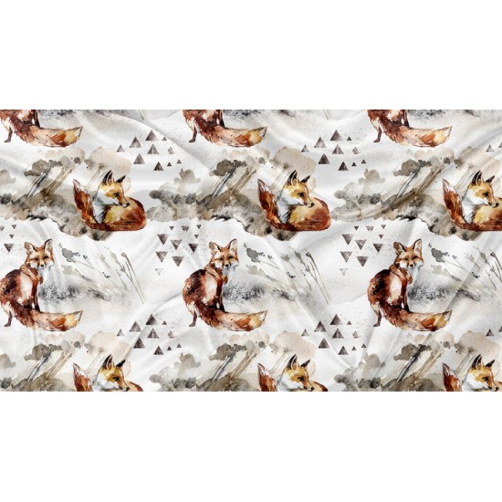 Minky Motif Renard Triangle - IMPRIMÉ AU QUÉBEC À NOTRE ATELIER