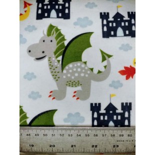 flanelle dragon et château 1 mètre