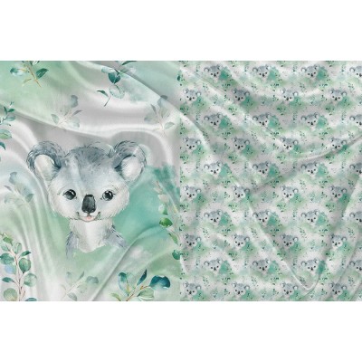 Panneau Minky Koala Eucalyptus - IMPRIMÉ AU...