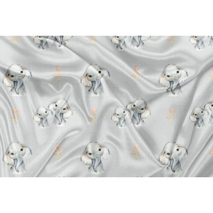 Minky Motif Éléphant Gris - IMPRIMÉ AU QUÉBEC...
