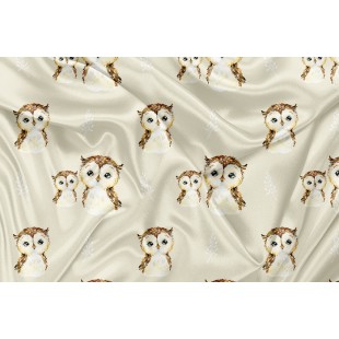 Minky Motif Hibou neutre - IMPRIMÉ AU QUÉBEC À...