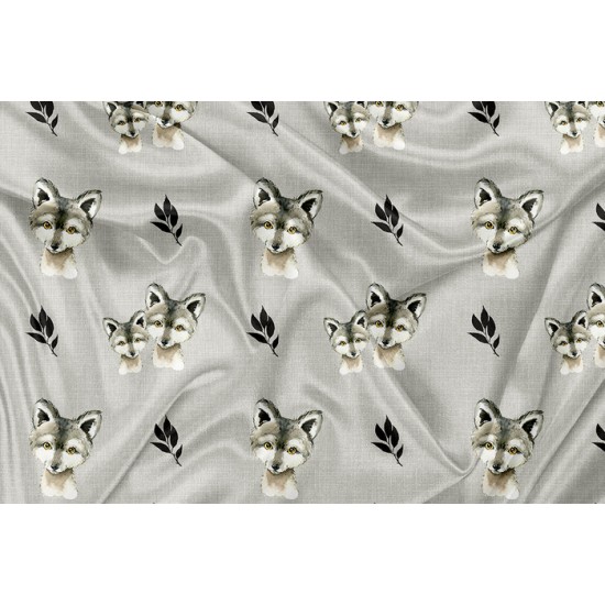 Minky Motif Loup Noir - IMPRIMÉ AU QUÉBEC À NOTRE ATELIER