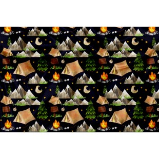 Minky Motif Camping- IMPRIMÉ AU QUÉBEC À NOTRE...
