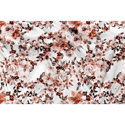 Minky Motif Floral Vintage Automne - IMPRIMÉ AU...