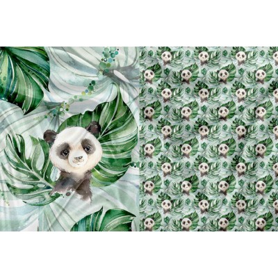 Panneau Minky Panda Tropical - IMPRIMÉ AU QUÉBEC...
