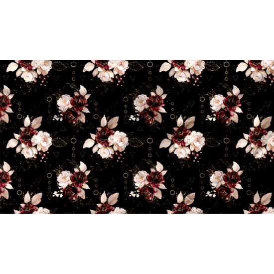 SQUISH Motif Floral Géo Bourgogne - IMPRIMÉ AU QUÉBEC À NOTRE ATELIER