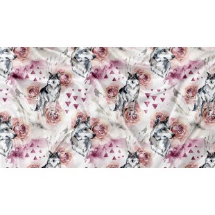 SQUISH Motif Loup triangle floral - IMPRIMÉ AU...