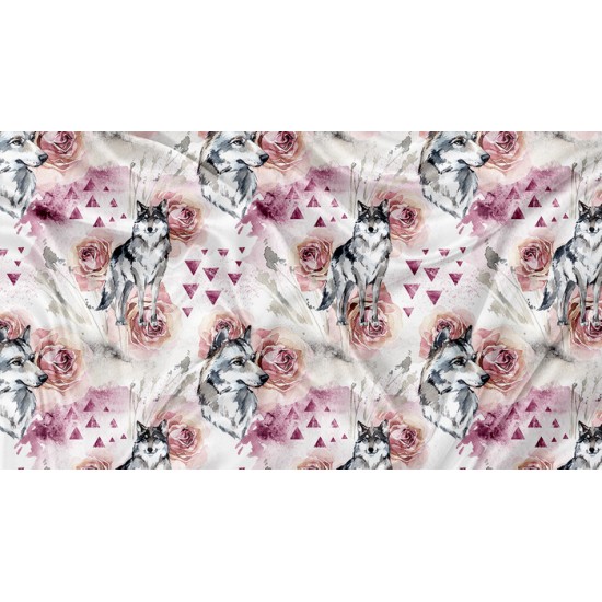 SQUISH Motif Loup triangle floral - IMPRIMÉ AU QUÉBEC À NOTRE ATELIER