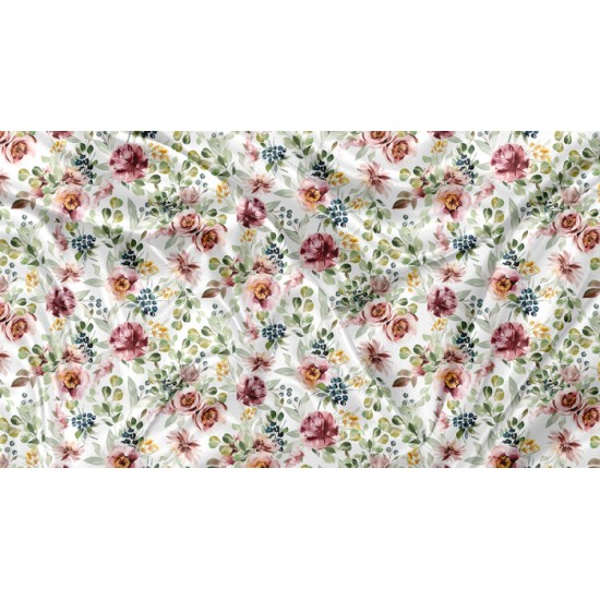SQUISH Motif Floral Bourgogne - IMPRIMÉ AU QUÉBEC À NOTRE ATELIER